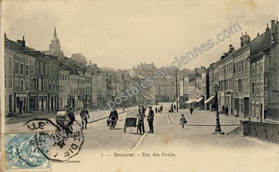 Carte postale ancienne Rue des Ponts — Baccarat (Meurthe-et-Moselle)
