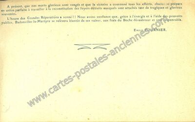 Carte postale ancienne Badonviller-la-Martyre se relèvera bientôt de ses ruines — Badonviller (Meurthe-et-Moselle)