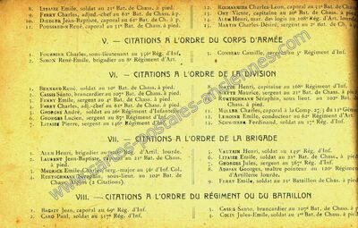 Carte postale ancienne CITATIONS A L'ORDRE DU CORPS D'ARMÉE — Badonviller (Meurthe-et-Moselle)