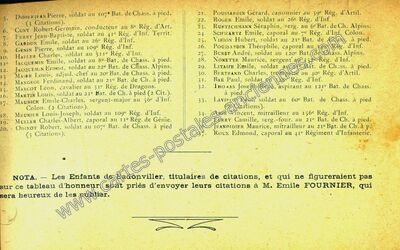 Carte postale ancienne Les Enfants de Badonviller, titulaires de citations — Badonviller (Meurthe-et-Moselle)