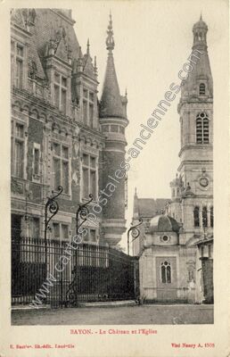 Carte postale ancienne Le Château et l'Eglise — Bayon (Meurthe-et-Moselle)