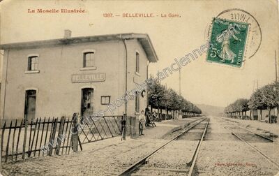 Carte postale ancienne La Gare — Belleville (Meurthe-et-Moselle)
