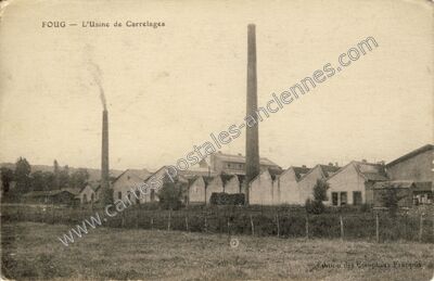 Carte postale ancienne L'Usine de Carrelages — Foug (Meurthe-et-Moselle)