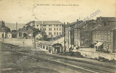 Carte postale ancienne Entrée des Usines de la Marine — Homécourt (Meurthe-et-Moselle)