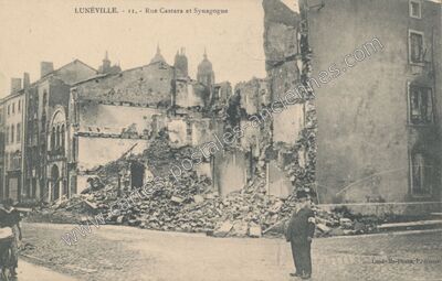 Carte postale ancienne Rue Castara et Synagogue — Lunéville (Meurthe-et-Moselle)