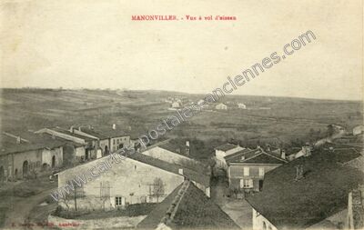 Carte postale ancienne Vue à vol d'oiseau — Manonviller (Meurthe-et-Moselle)