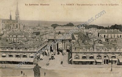 Carte postale ancienne Vue panoramique sur la Place de la Carrière — Nancy (Meurthe-et-Moselle)