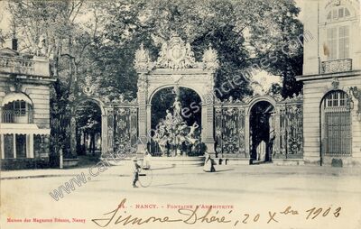 Carte postale ancienne Fontaine d'Amphitrite — Nancy (Meurthe-et-Moselle)