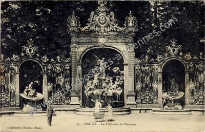 Carte postale ancienne La Fontaine de Neptune — Nancy (Meurthe-et-Moselle)