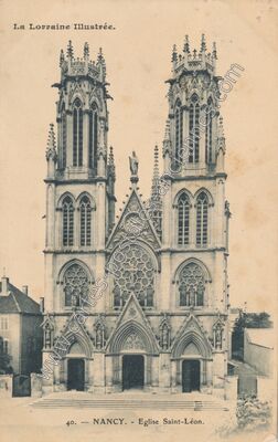 Carte postale ancienne Eglise Saint-Léon — Nancy (Meurthe-et-Moselle)
