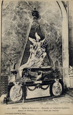 Carte postale ancienne Eglise de Bonsecours - Mausolée de Catherine Opalinska femme de Stanislas — Nancy (Meurthe-et-Moselle)