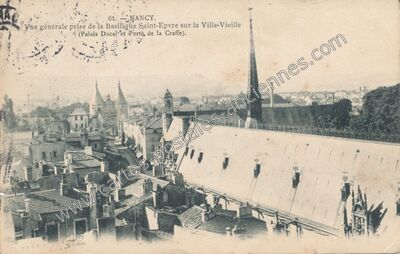 Carte postale ancienne Vue générale prise de la Basilique Saint-Epvre sur la Ville-Vieille — Nancy (Meurthe-et-Moselle)
