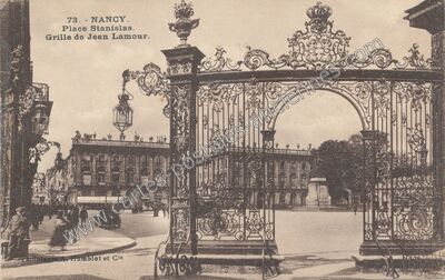 Carte postale ancienne Place Stanislas. Grille de Jean Lamour — Nancy (Meurthe-et-Moselle)