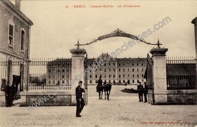 Carte postale ancienne Caserne Molitor - 79e d'Infanterie — Nancy (Meurthe-et-Moselle)