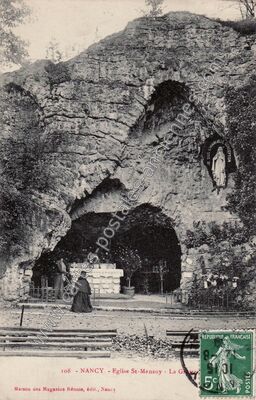 Carte postale ancienne Eglise St-Mansuy - La Grotte — Nancy (Meurthe-et-Moselle)