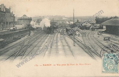 Carte postale ancienne Vue prise du Pont de Mon-Désert — Nancy (Meurthe-et-Moselle)