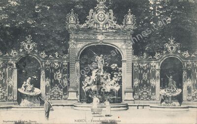 Carte postale ancienne Fontaine de Neptune — Nancy (Meurthe-et-Moselle)
