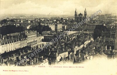 Carte postale ancienne Vue générale prise depuis St-Epvre — Nancy (Meurthe-et-Moselle)