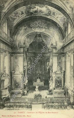 Carte postale ancienne Intérieur de l'Église de Bon-Secours — Nancy (Meurthe-et-Moselle)