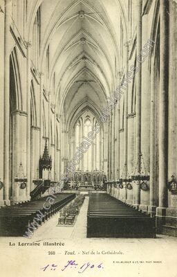 Carte postale ancienne Nef de la Cathédrale — Toul (Meurthe-et-Moselle)