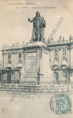 Carte postale ancienne Statue du Roi Stanislas — Nancy (Meurthe-et-Moselle)