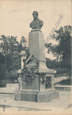Carte postale ancienne Statue Grandville — Nancy (Meurthe-et-Moselle)