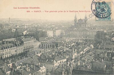 Carte postale ancienne Vue générale prise de la Basilique Saint-Epvre — Nancy (Meurthe-et-Moselle)