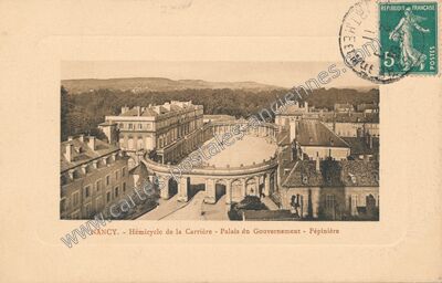 Carte postale ancienne Hémicycle de la Carrière - Palais du Gouvernement - Pépinière — Nancy (Meurthe-et-Moselle)
