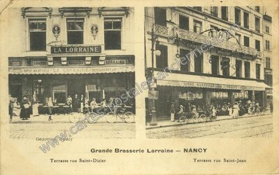 Carte postale ancienne Grande Brasserie Lorraine — Nancy (Meurthe-et-Moselle)