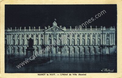 Carte postale ancienne L'Hôtel de Ville illuminé — Nancy (Meurthe-et-Moselle)