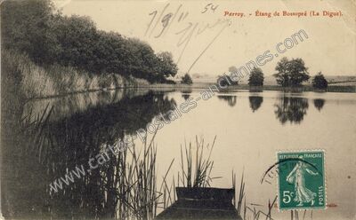 Carte postale ancienne Étang de Bossupré (La Digue) — Parroy (Meurthe-et-Moselle)