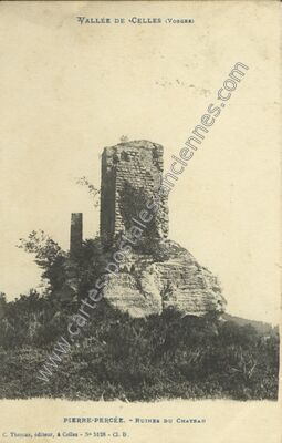 Carte postale ancienne Ruines du château — Pierre-Percée (Meurthe-et-Moselle)
