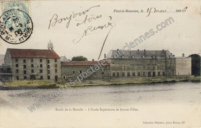 Carte postale ancienne Bords de la Moselle - L'Ecole Supérieure de Jeunes Filles — Pont-à-Mousson (Meurthe-et-Moselle)
