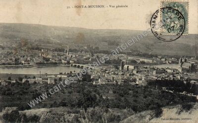 Carte postale ancienne Vue générale — Pont-à-Mousson (Meurthe-et-Moselle)