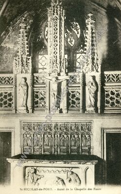 Carte postale ancienne Autel de la Chapelle des Fonts — Saint-Nicolas-de-Port (Meurthe-et-Moselle)