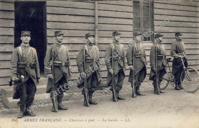 Carte postale ancienne Armée française. Chasseurs à pied. La Garde — Toul (Meurthe-et-Moselle)