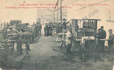 Carte postale ancienne La Fabrique de Wagons et d'Automobiles de MM de DIETRICH — Lunéville (Meurthe-et-Moselle)