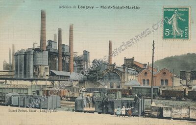 Carte postale ancienne Aciéries de Longwy — Mont-Saint-Martin (Meurthe-et-Moselle)