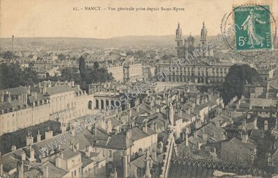 Carte postale ancienne Vue générale prise depuis Saint-Epvre — Nancy (Meurthe-et-Moselle)