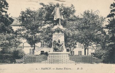 Carte postale ancienne Statue Thiers — Nancy (Meurthe-et-Moselle)
