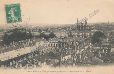 Carte postale ancienne Vue générale, prise de la Basilique Saint-Epvre — Nancy (Meurthe-et-Moselle)