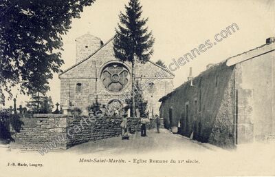 Carte postale ancienne Eglise Romane du xie siècle — Mont-Saint-Martin (Meurthe-et-Moselle)