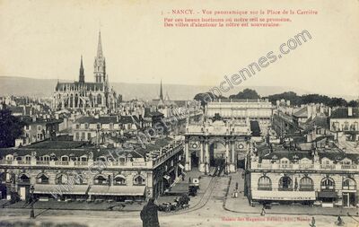 Carte postale ancienne Vue panoramique sur la Place de la Carrière — Nancy (Meurthe-et-Moselle)