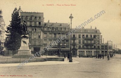 Carte postale ancienne Place et Statue Thiers — Nancy (Meurthe-et-Moselle)