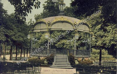 Carte postale ancienne La Pépinière - Kiosque — Nancy (Meurthe-et-Moselle)
