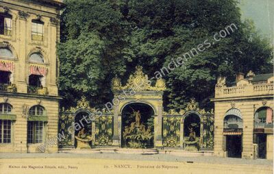 Carte postale ancienne Fontaine de Neptune — Nancy (Meurthe-et-Moselle)