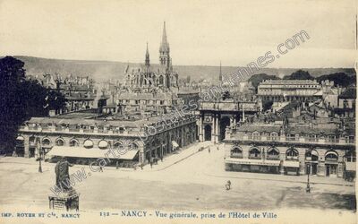 Carte postale ancienne Vue générale, prise de l'Hôtel de Ville — Nancy (Meurthe-et-Moselle)