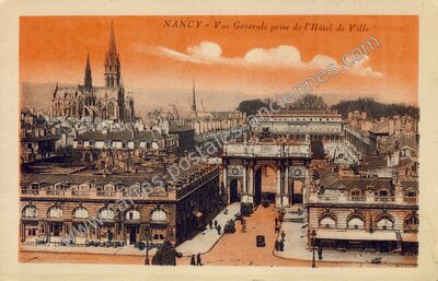 Carte postale ancienne Vue Générale prise de l'Hôtel de Ville — Nancy (Meurthe-et-Moselle)
