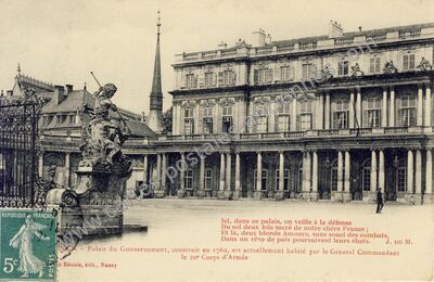 Carte postale ancienne Palais du Gouvernement — Nancy (Meurthe-et-Moselle)