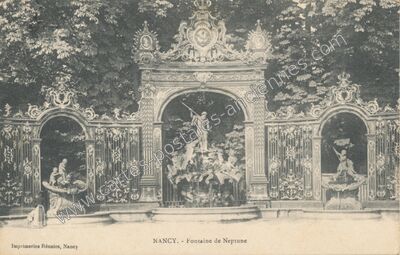 Carte postale ancienne Fontaine de Neptune — Nancy (Meurthe-et-Moselle)